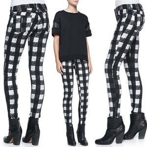 Rag&Bone White Buffalo Check Zip-Pocket Twill Jean
